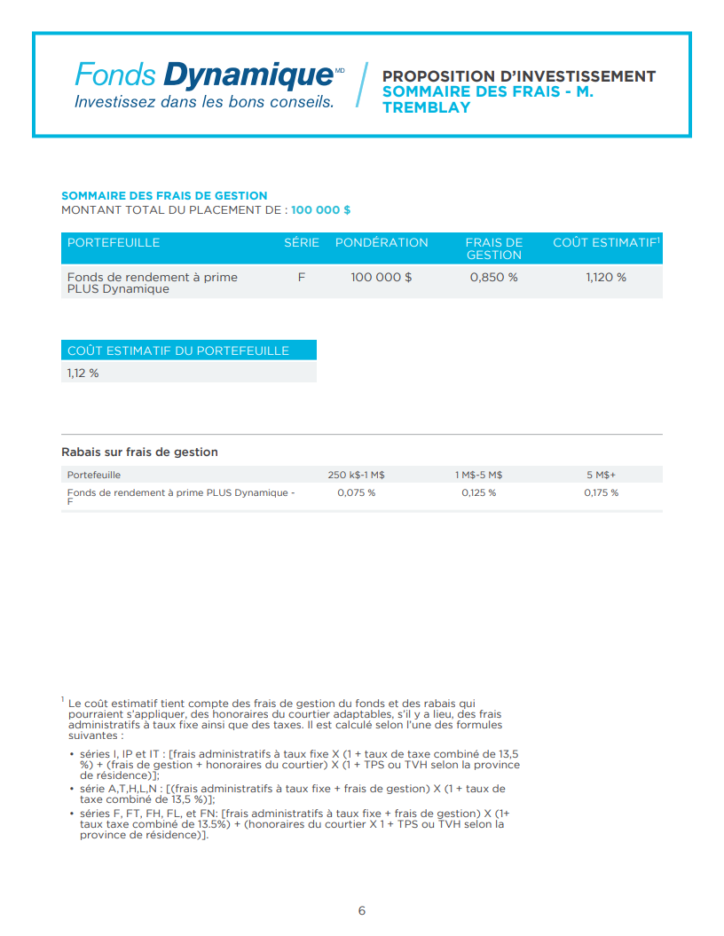 Portefeuille exemple DYN3361 - page 6