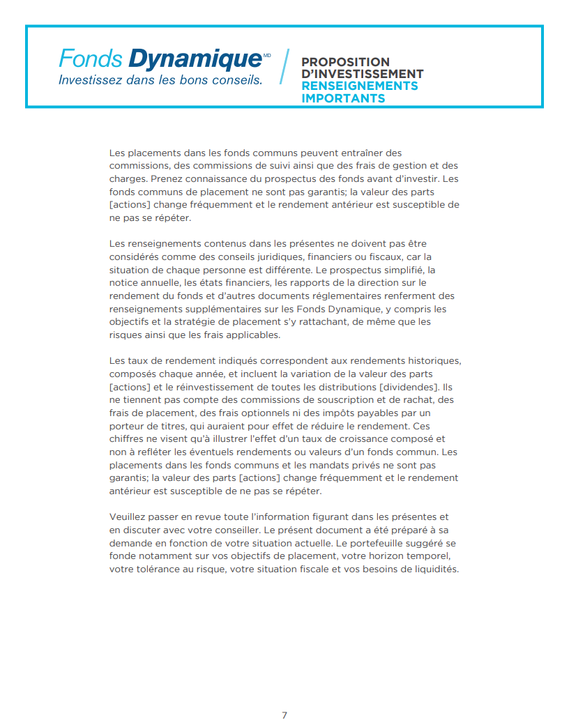 Portefeuille exemple DYN3361 - page 7